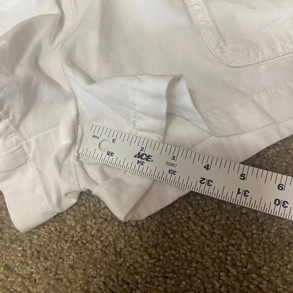 Aerie Boardwalk Shorts Womens Large White High Rise Elastic Waist Zip Pockets - Picture 7 of 10